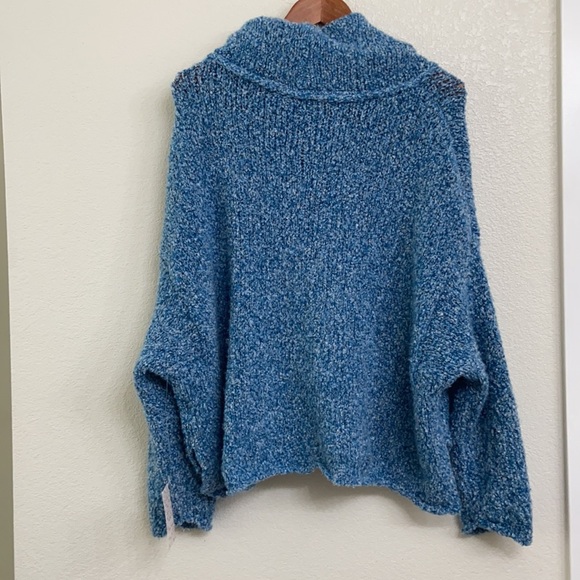 Free People Bff Cowl Neck Blue Marine Sweater Sz Small - Picture 5 of 13